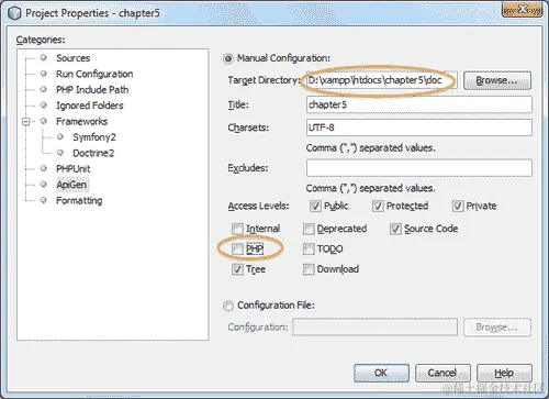 Time for action — generating documentation using ApiGen