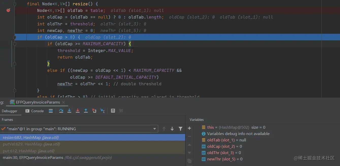 初始化调用resize方法