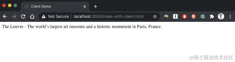 图 7.3 – 使用 JavaScript 客户端从 API 获取数据的网页