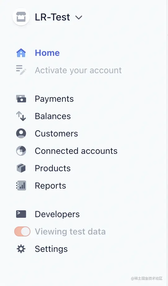 Screenshot of Stripe dashboard