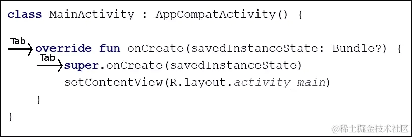为了清晰起见缩进代码