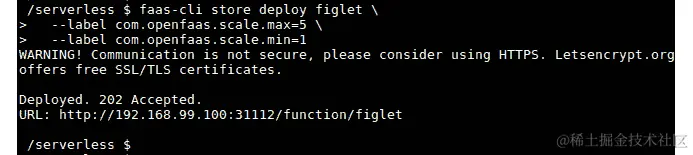 图 9.57：部署 figlet 函数