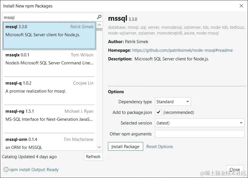 在 Node.js 中访问 Microsoft SQL 服务器