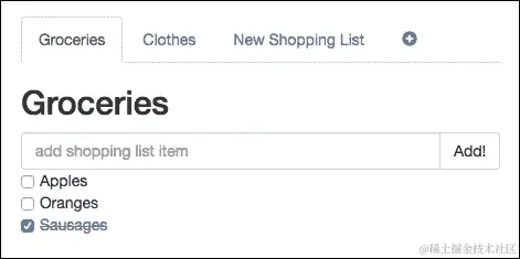 创建新的购物清单