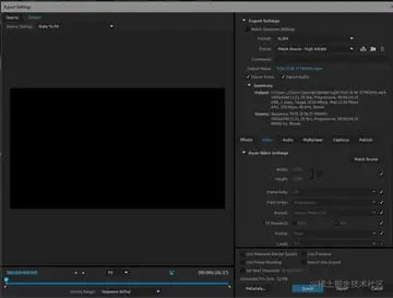 Export window in Premiere Pro