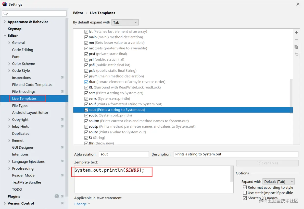 定义方法注释模板