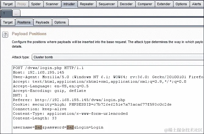 使用 Burp Suite 进行凭证攻击