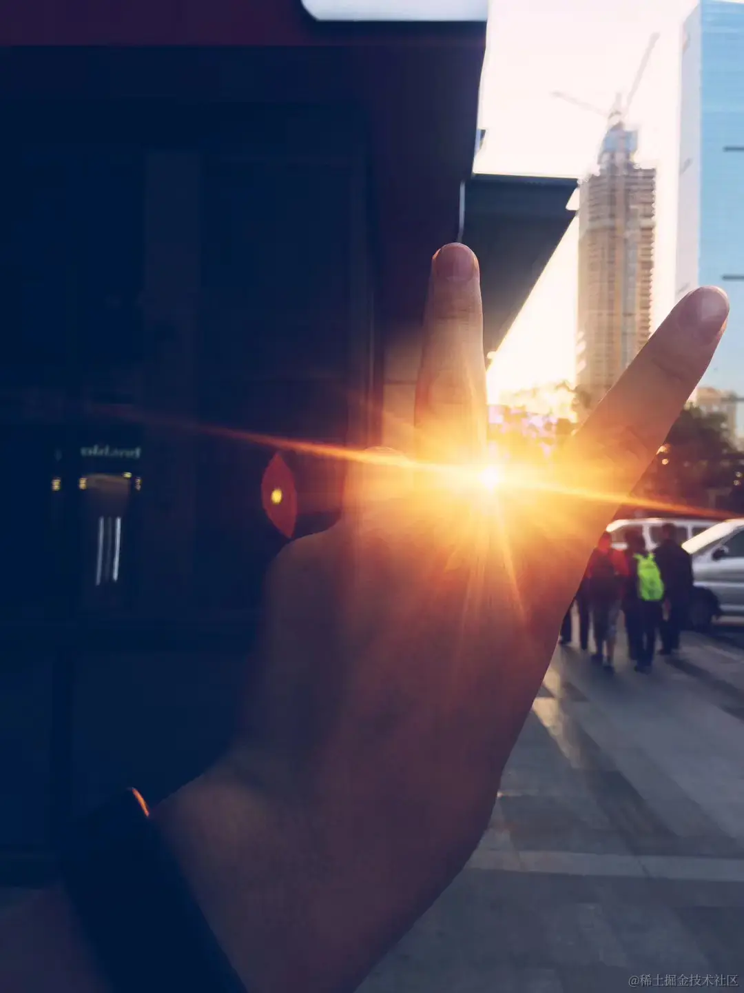 吃晚饭时候的日落