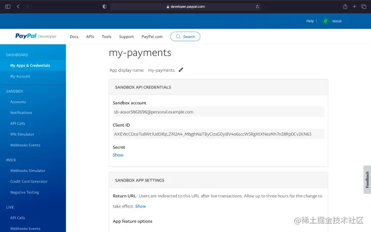 My Payments Page
