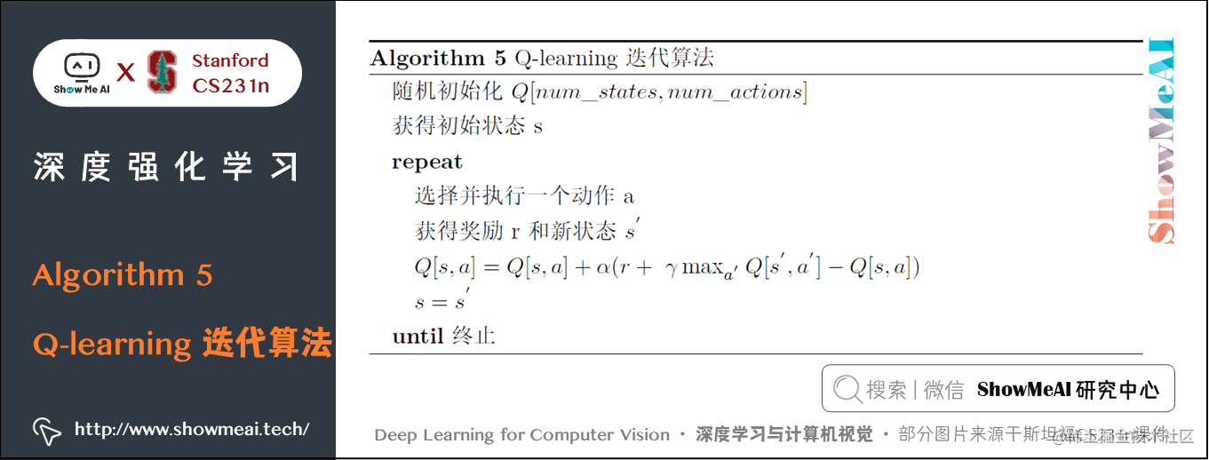 Algorithm 5 Q-learning; 迭代算法