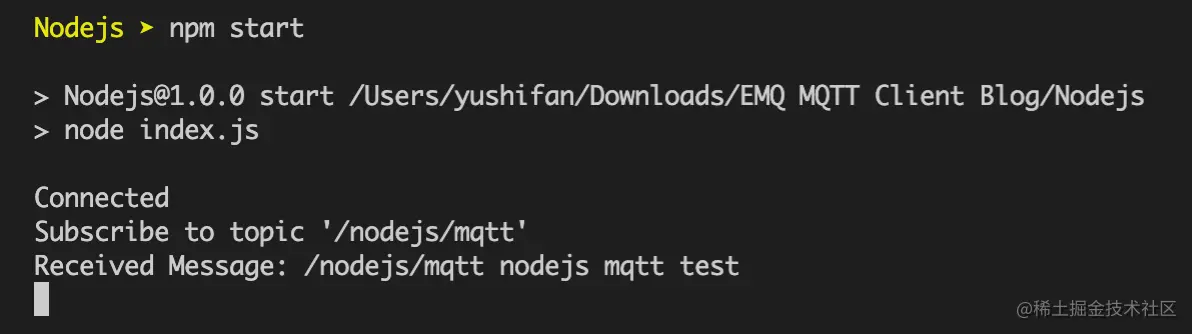 NodeJS MQTT 启动