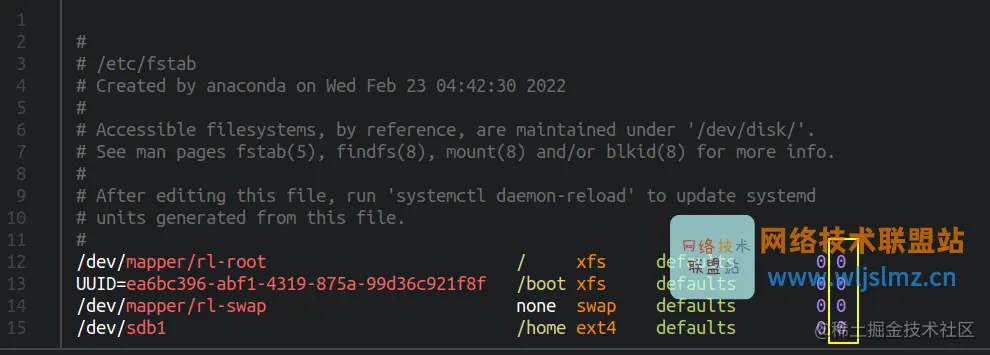 fstab 中的传递列