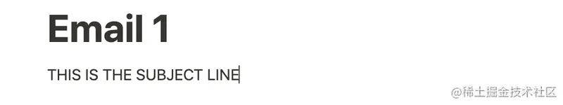 Email 1. THIS IS THE SUBJECT LINE