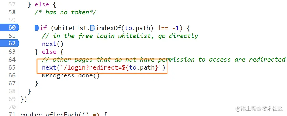 没有token访问其他组件