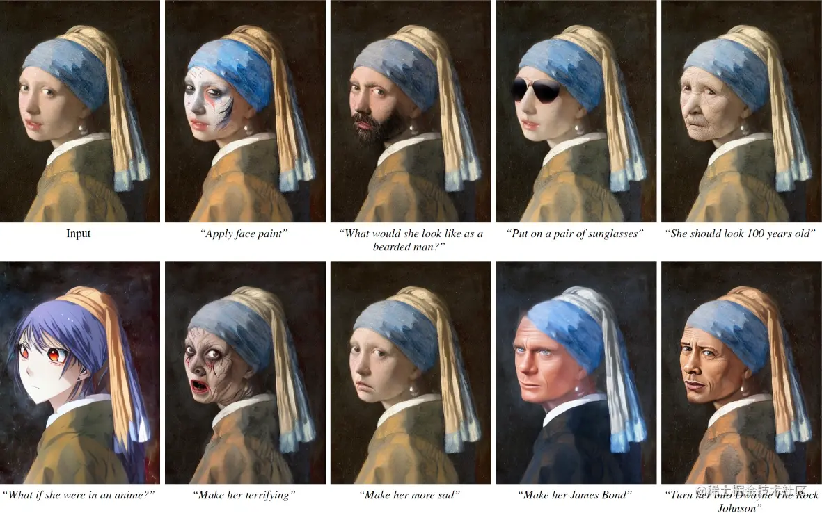Vermeer's Girl with a Pearl Earring with a variety of edits