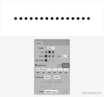 dotted line path length