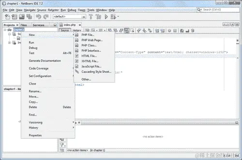 执行操作的时间-创建 NetBeans PHP 项目