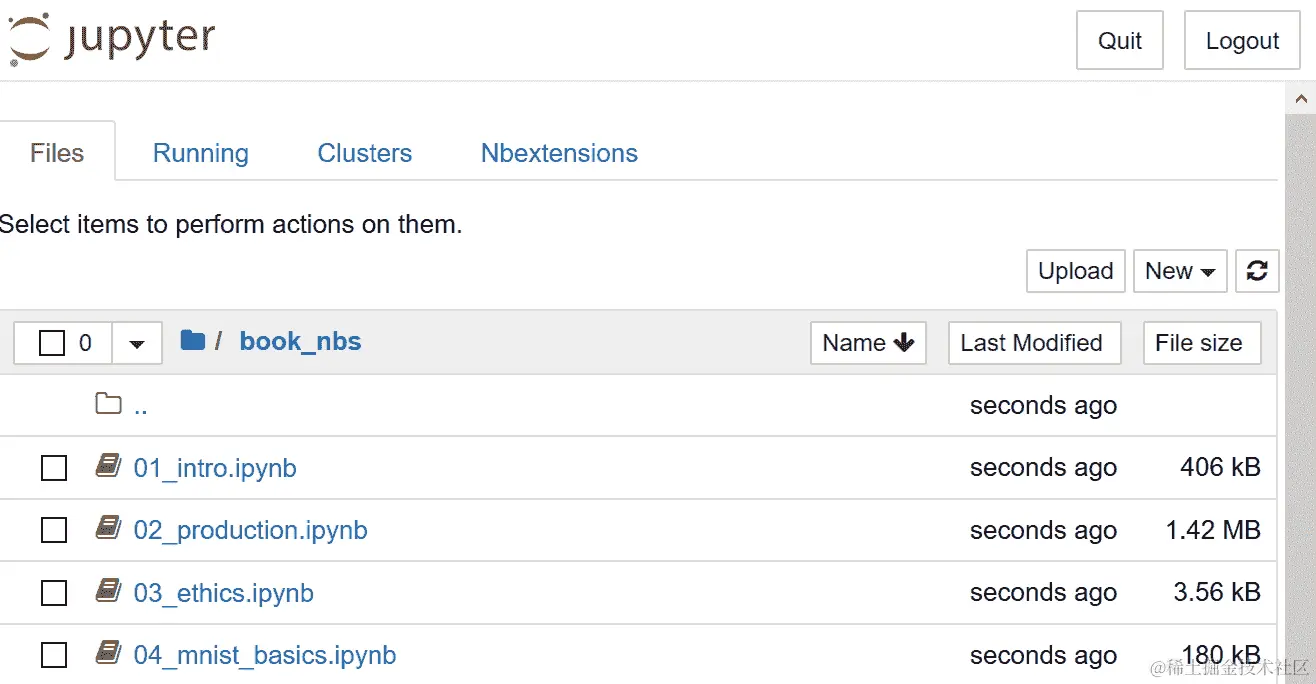 Jupyter 笔记本的初始视图