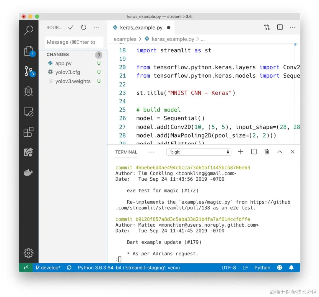 Streamlit app 是 Python 脚本，因此你可以使用 Git 轻松执行版本控制。