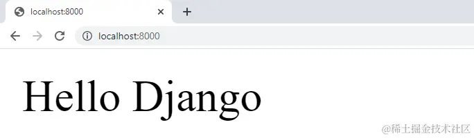 Django Request Object - Simple Hello World served by the app.