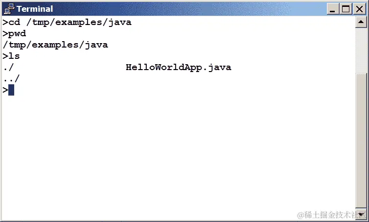 ls命令的结果，显示.java源文件。