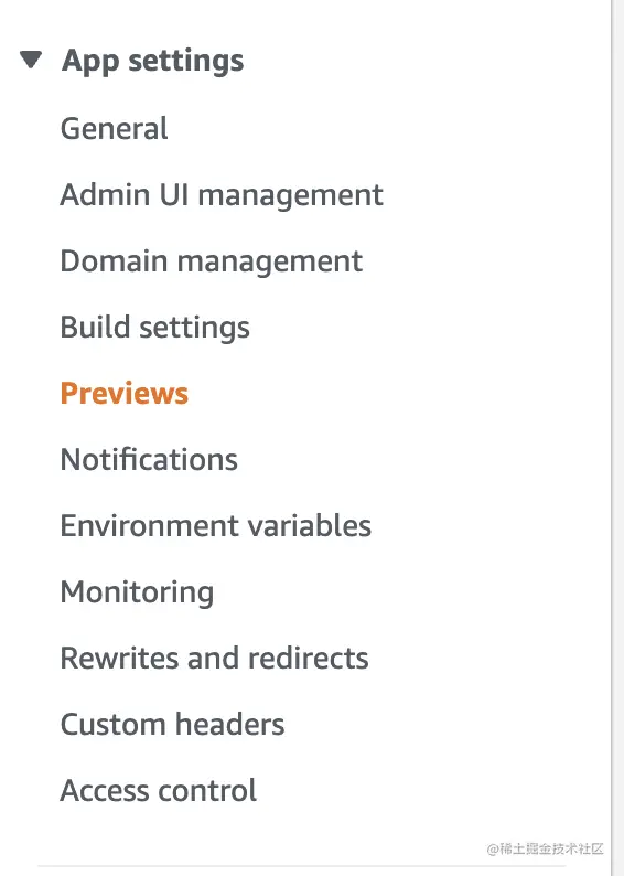 Enable previews in the AWS Amplify Console