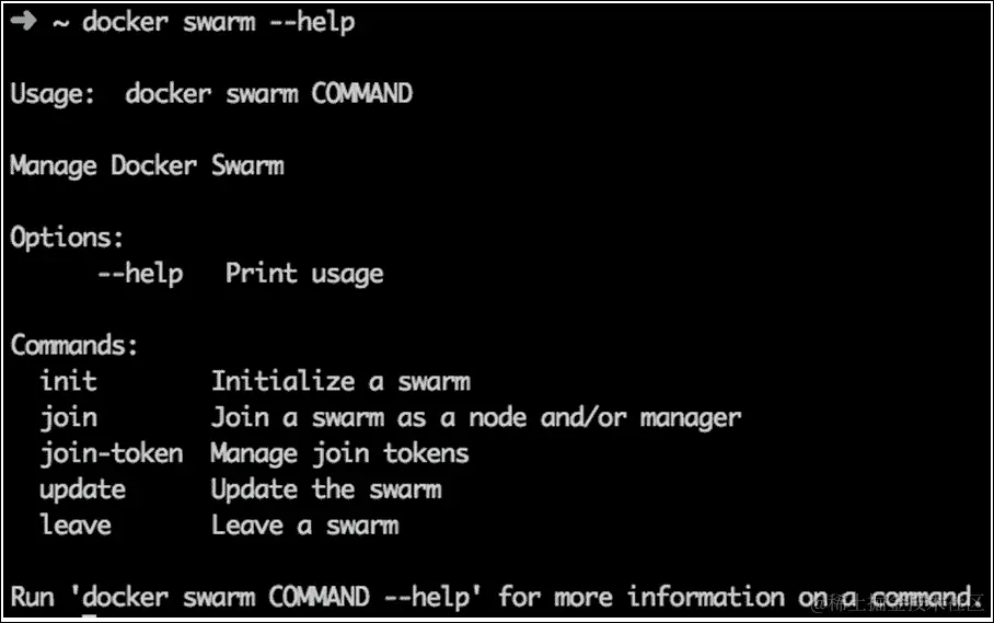 docker swarm command