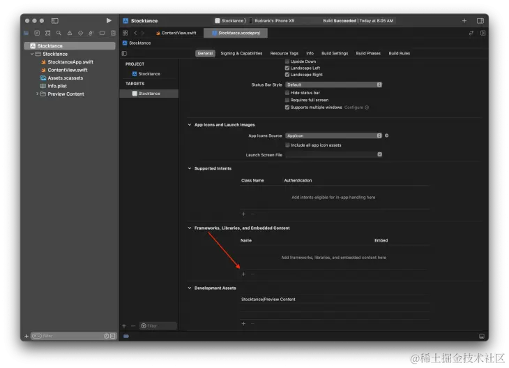 Xcode Frameworks, Libraries, and Embedded Content
