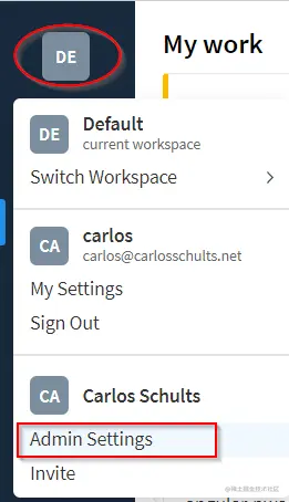 default workspace