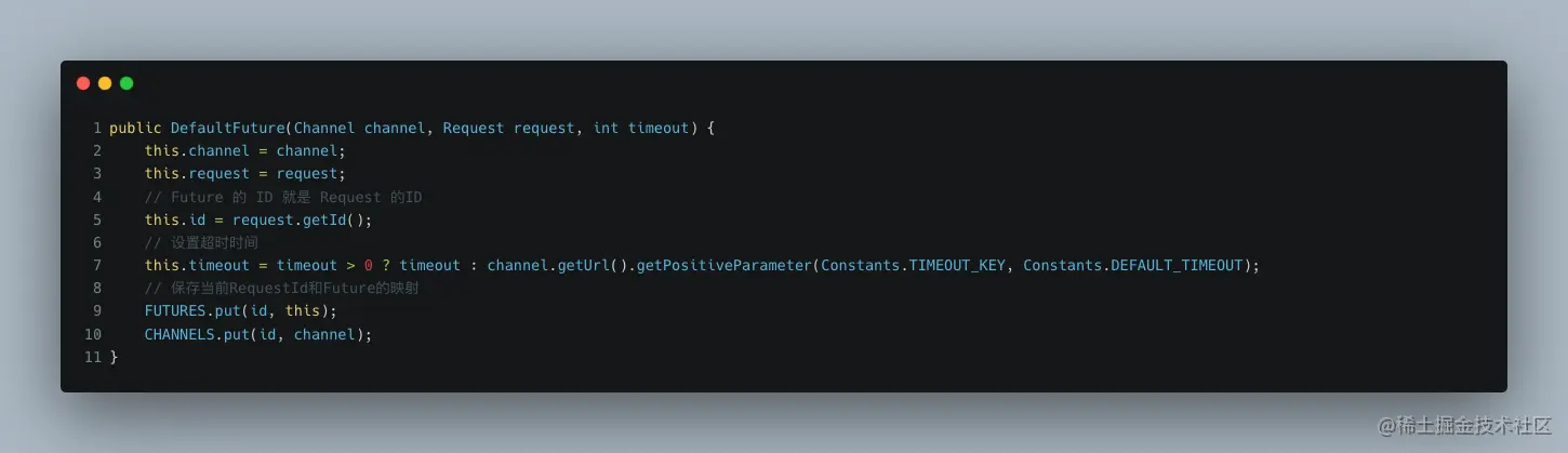 DefaultFuture 构造函数