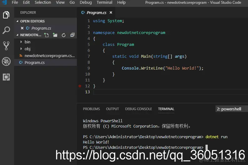 输出我们的Helloworld