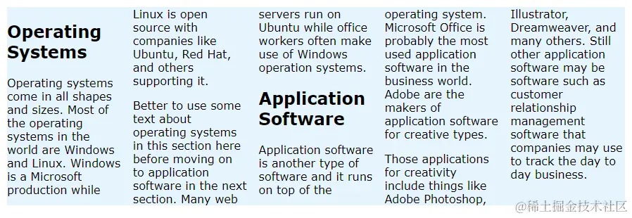 css column width example