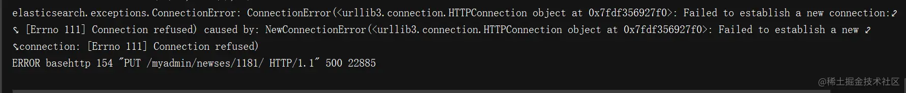报错：elasticsearch.exceptions.Co