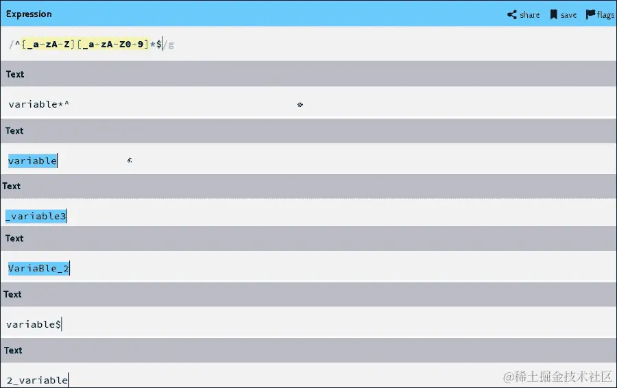 有效 shell 变量的正则表达式