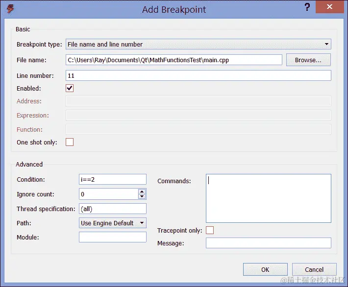 断点的精细控制