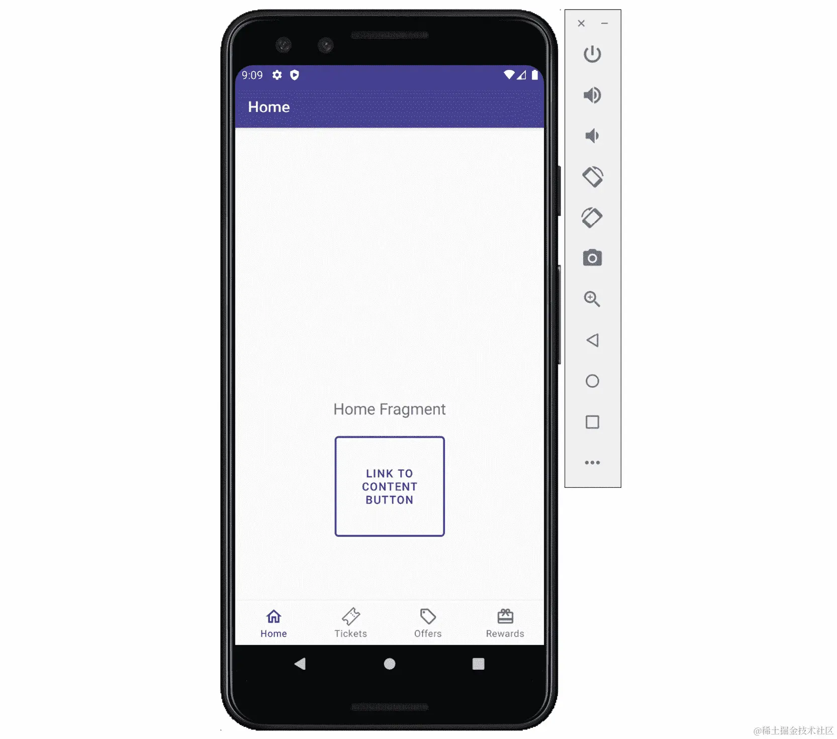 图 4.11：底部导航，选择了主页