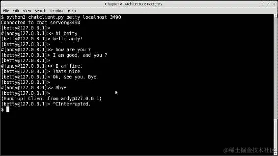 使用 select 模块进行 I/O 多路复用的聊天服务器和客户端