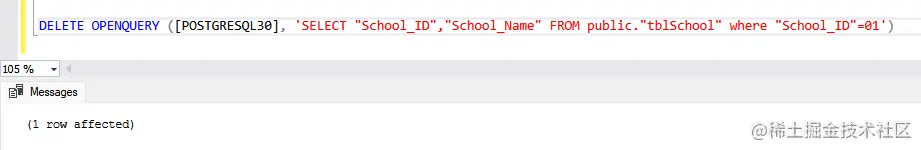 Delete record in tblSchool table