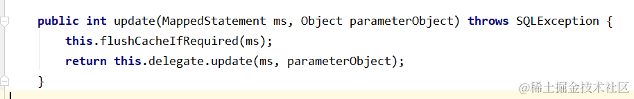 cachingExecutor执行器中的 update 方法、