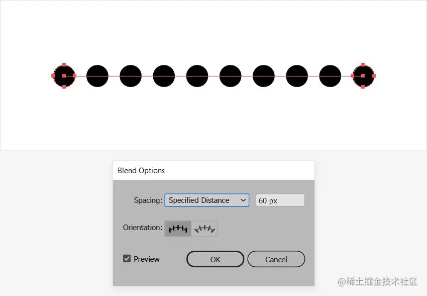 line specified distance