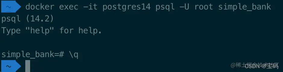 容器外直接进入psql控制台