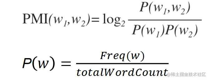 Pointwise mutual information (PMI)