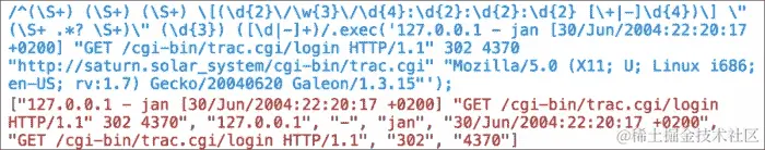 为状态码和对象大小创建正则表达式