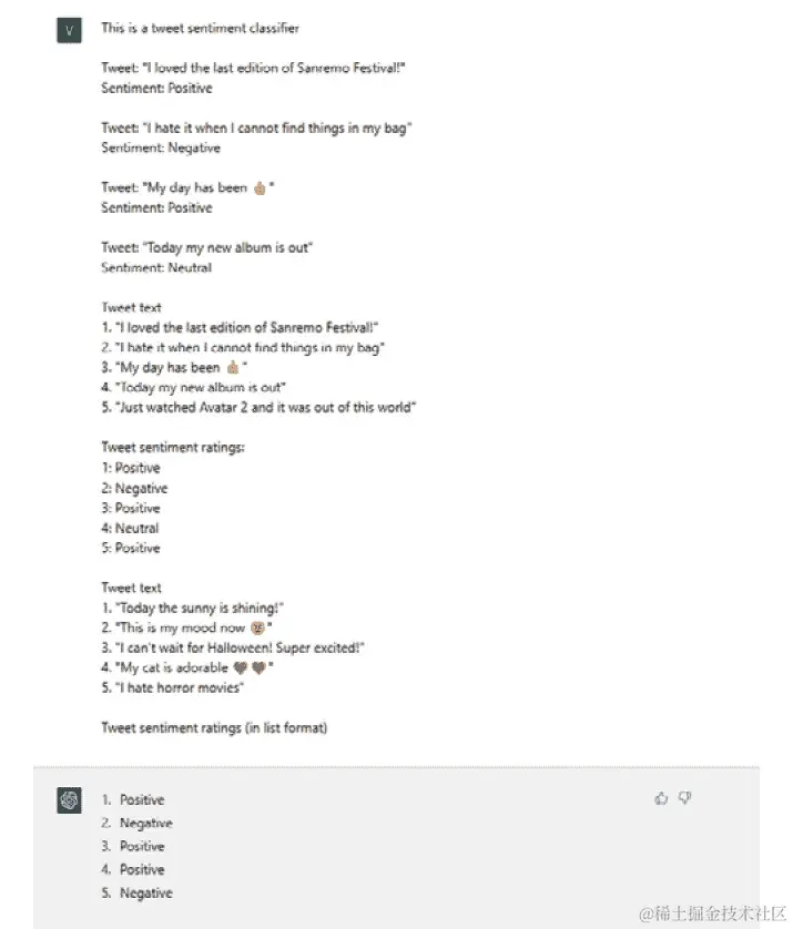 图 4.6 – 推文分类器的少样本学习。这是修改自 https://learn.microsoft.com/en-us/azure/cognitive-services/openai/how-to/completions 的原始脚本