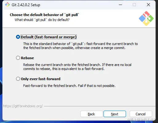 配置 git pull 的默认行为