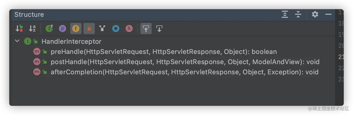 实现拦截器要重写的方法