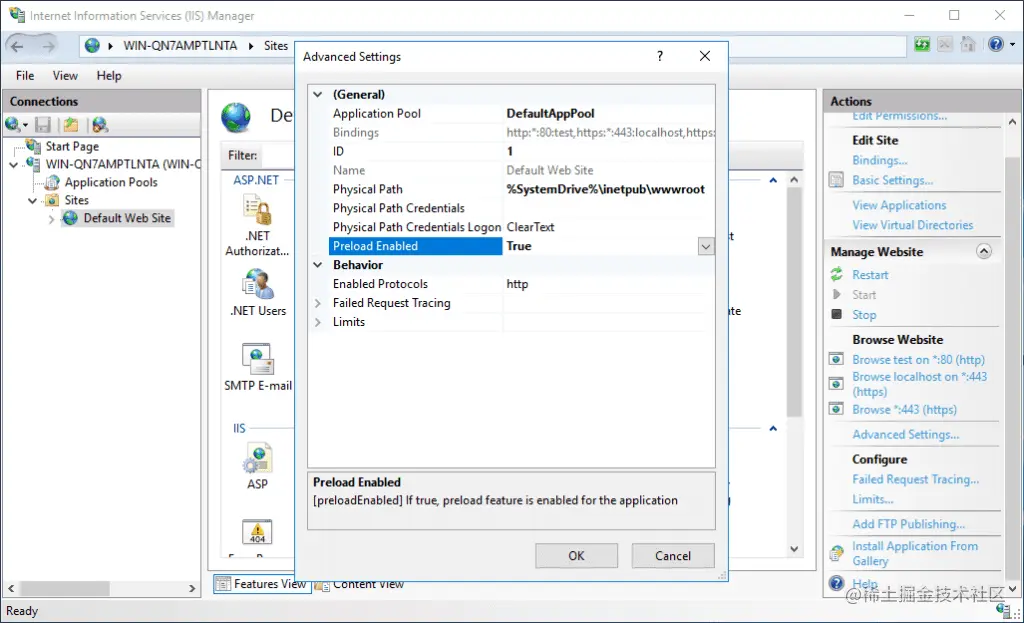 Preload Enabled option