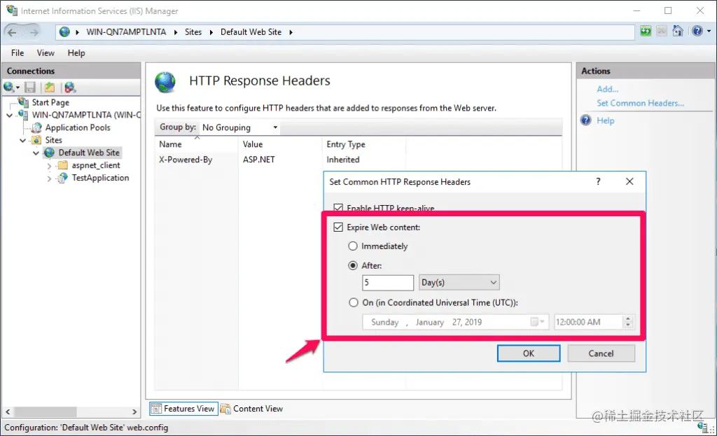 Enabling cache-control header