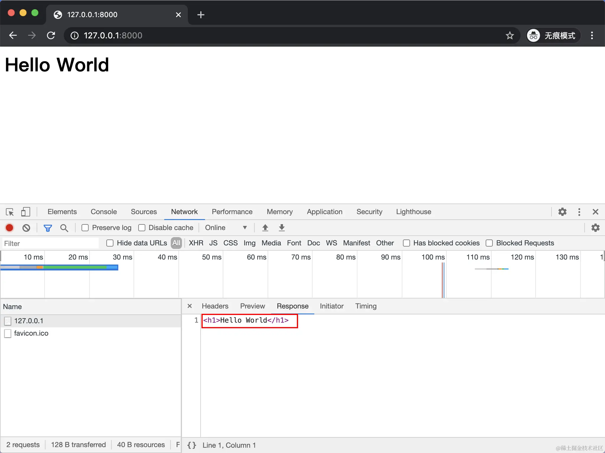 Hello World 响应信息