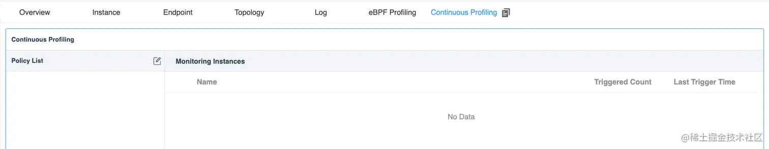 图 3: 持续策略选项卡